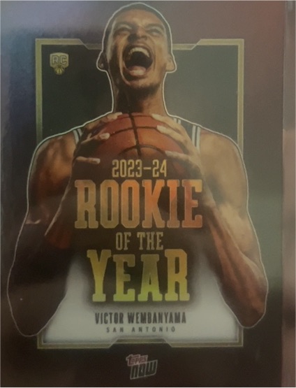 2023-24 Topps Now #VW-6 Victor Wembanyama Rookie of the Year — front