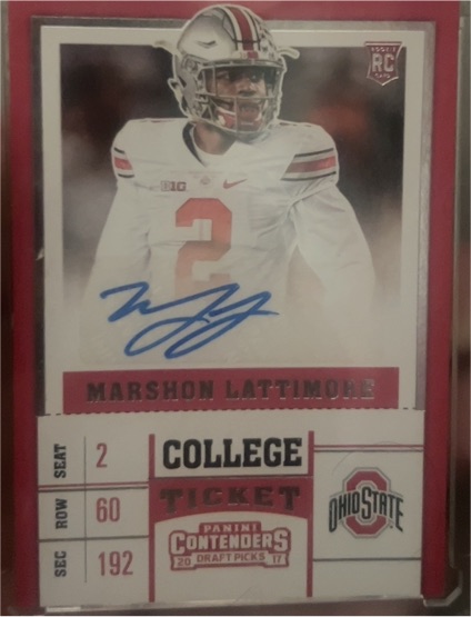 2017 Panini Contenders Draft Picks College Ticket #60 Marshon Lattimore — front