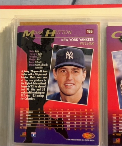1991 Fleer #166 Mark Hutton — front