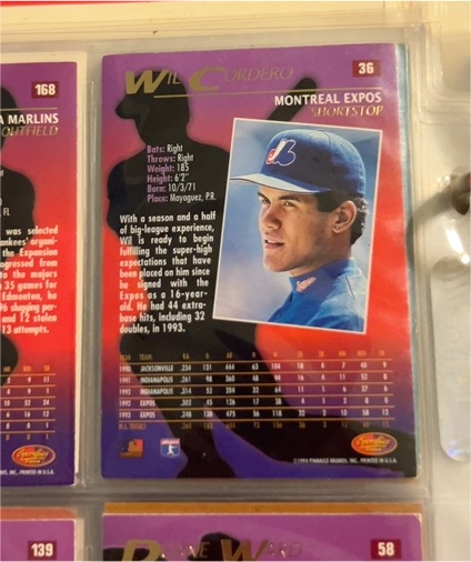 1994 Sportflics 2000 #36 Wil Cordero — front