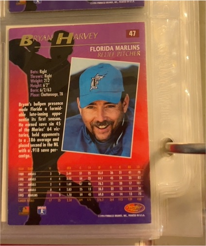 1994 Pinnacle #47 Bryan Harvey — front