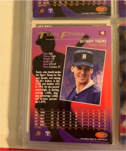 1994 Sportflics 2000 #16 Travis Fryman — front