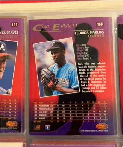 1994 Sportflics 2000 #168 Carl Everett — front