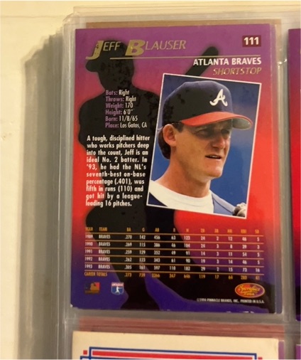 1994 Sportflics 2000 #111 Jeff Blauser — front
