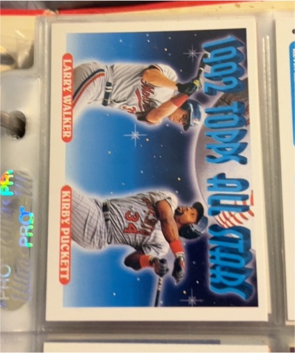 1992 Topps All Stars #403 Larry Walker, Kirby Puckett — front