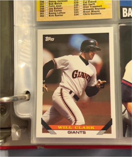 1993 Topps #10 Will Clark — front