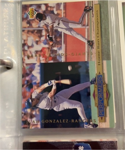 1994 Upper Deck Collector's Choice #313 Juan Gonzalez / Barry Bonds — front