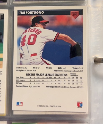 1993 Donruss #299 Tim Fortugno — front