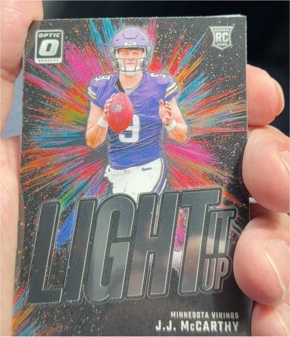 2024 Donruss Optic #2 J.J. McCarthy Light It Up — front