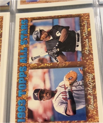 1994 Topps #384 Fred McGriff / Frank Thomas — front