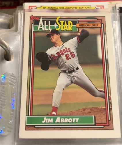 1992 Topps #406 Jim Abbott — front