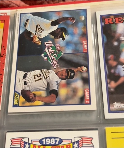 1990 Score #700 Dave Stewart, Mike Moore, 1989 World Series Game 1 & 2 — front