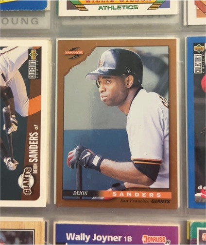 1996 Score #18 Deion Sanders — front