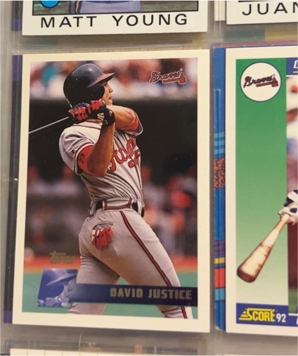 1992 Score #4 David Justice — front