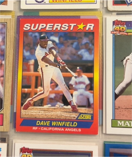 1992 Score Superstar #9 Dave Winfield — front