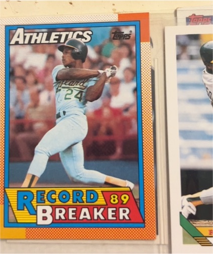 1990 Topps Record Breaker #7 Rickey Henderson — front
