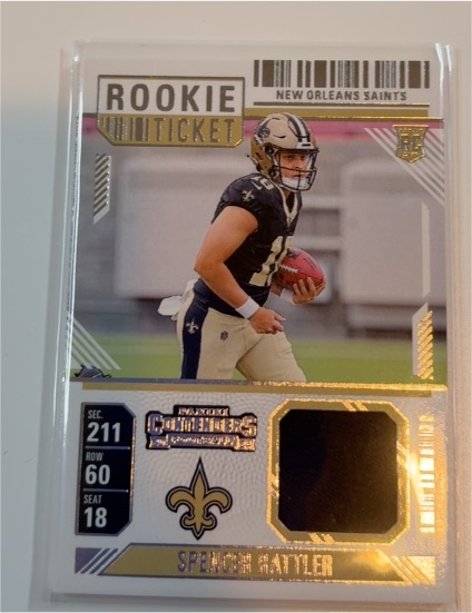 2024 Panini Contenders #RTS-SRR Spencer Rattler Rookie Ticket Patch — front