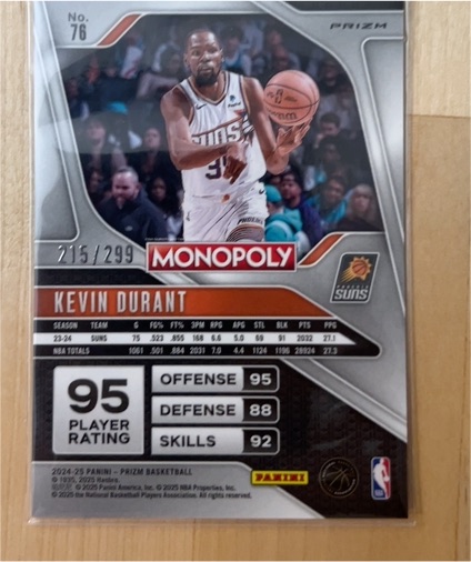 2024-25 Panini Prizm Monopoly #76 Kevin Durant — front