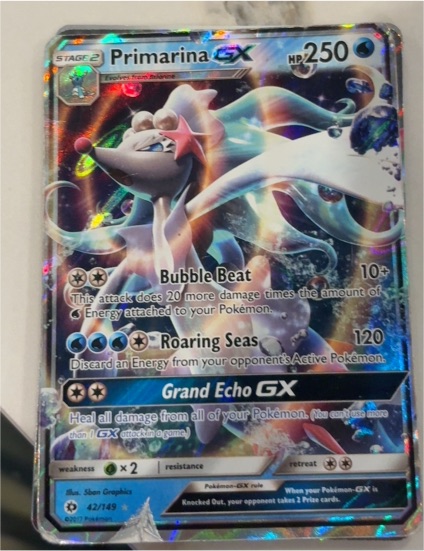 2017 Pokémon TCG Sun & Moon #42 Primarina GX — front