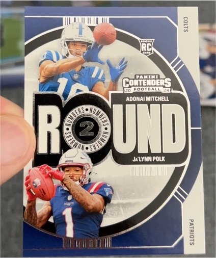 2024 Panini Contenders Football #10 Round 2 Adonai Mitchell / Ja'Lynn Polk — front