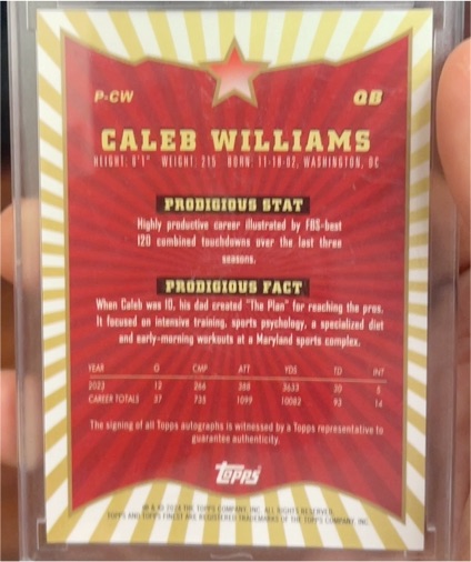 2023 Topps Prodigies Caleb Williams — front
