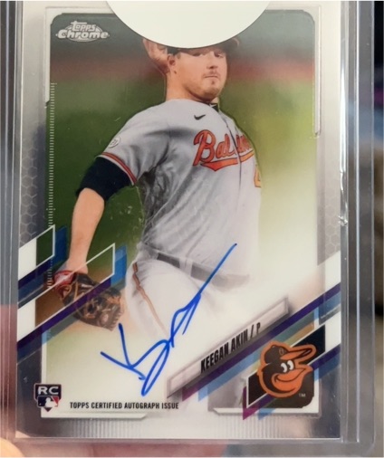 2021 Topps Chrome Rookie Autographs #RA-KA Keegan Akin — front