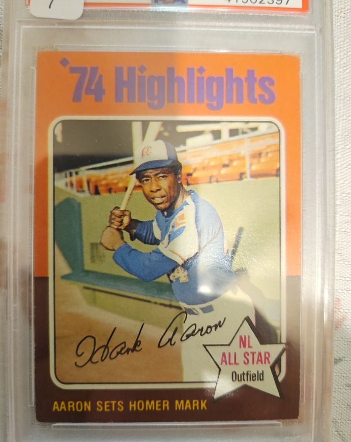 1975 Topps '74 Highlights #1 Hank Aaron — front