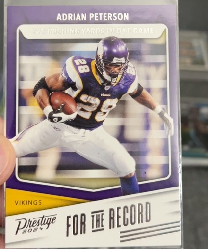 2024 Panini Prestige #FR-AP Adrian Peterson For the Record — front