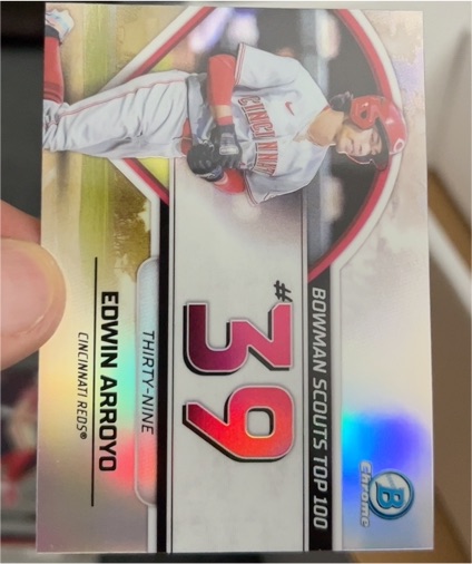 2023 Bowman #BTP-39 Edwin Arroyo Bowman Scouts Top 100 — front