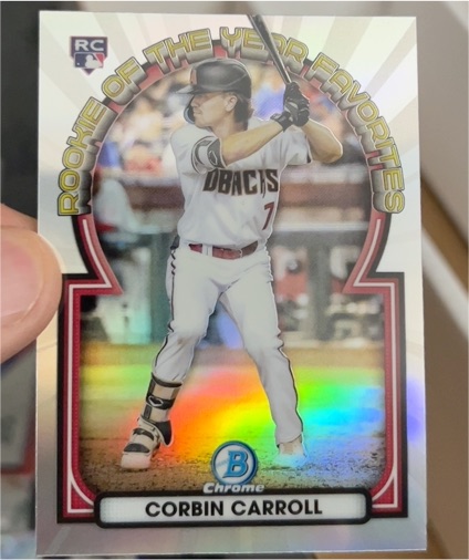 2023 Bowman Chrome Rookie of the Year Favorites #ROYF-1 Corbin Carroll — front