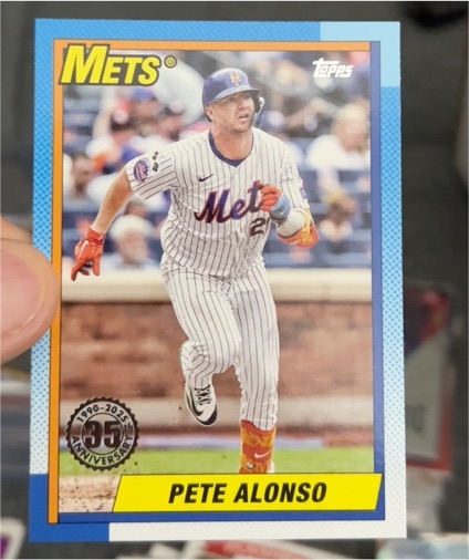 2025 Topps Series 1 #T90-30 Pete Alonso 35th Anniversary 1990 Topps Insert Mets — front