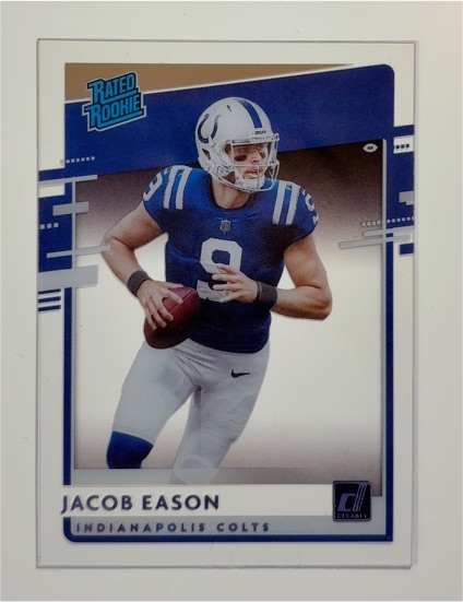 2020 Panini Chronicles Clearly Donruss Rated Rookie #RR-JE Jacob Eason — front