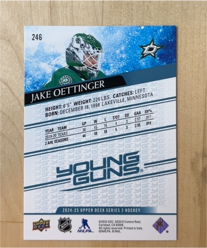 2024-25 Upper Deck Series 2 #246 Jake Oettinger — front