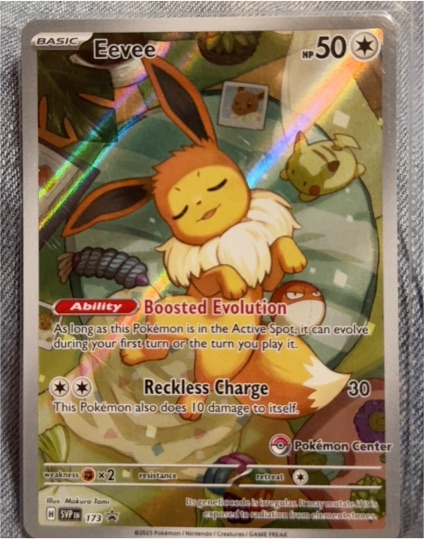2025 Pokémon Scarlet & Violet Prismatic Evolutions #173 Eevee Pokémon Center Promo — front