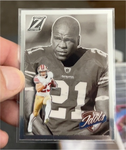2024 Panini Zenith Idols #1 Christian McCaffrey, Frank Gore — front