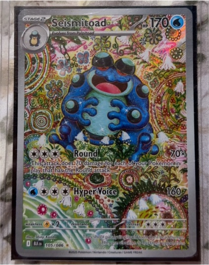 2025 Pokémon TCG Scarlet & Violet Black Bolt #105 Seismitoad Illustration Rare — front