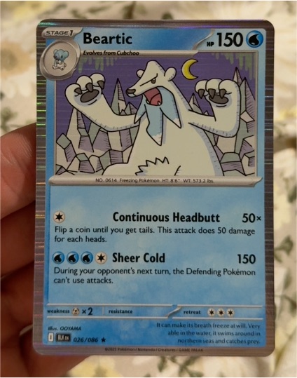 2023 Pokémon Black Bolt #026 Beartic — front