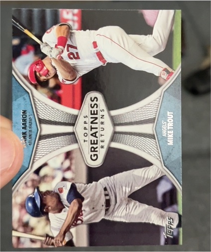 2019 Topps Chrome #GRE-8 Hank Aaron / Mike Trout Greatness Returns — front