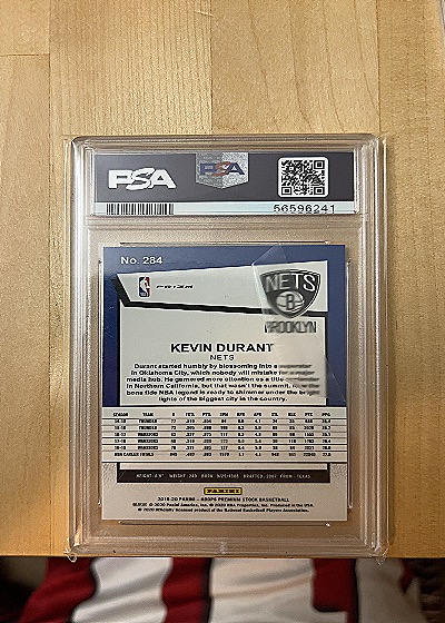 2019 Hoops Premium Stock #284 Kevin Durant — back