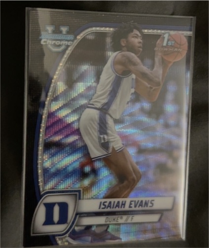 2024-25 Bowman University Chrome #27 Isaiah Evans — front