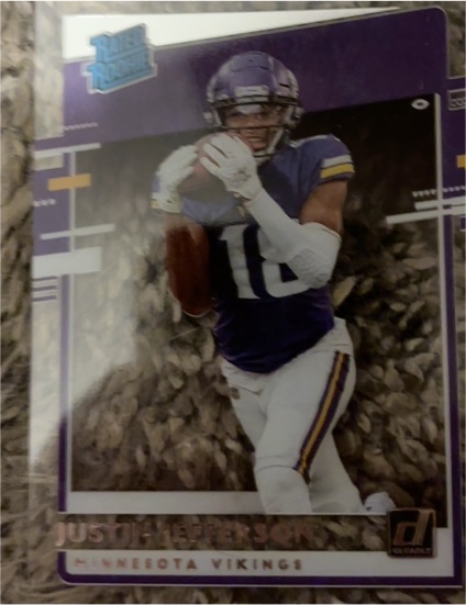 2020 Panini Chronicles Clearly Donruss Rated Rookie #RR-JUJ Justin Jefferson — front