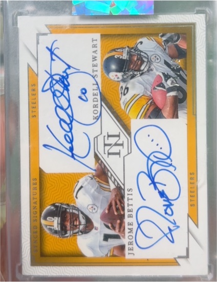 2023 Panini National Treasures Synced Signatures #Kordell Stewart Jerome Bettis — front