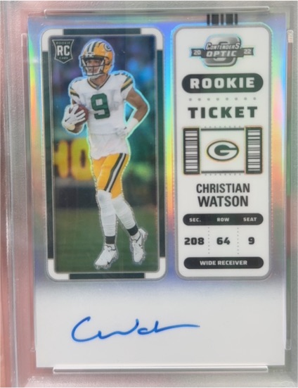 2022 Panini Contenders Optic #110 Christian Watson Rookie Ticket — front