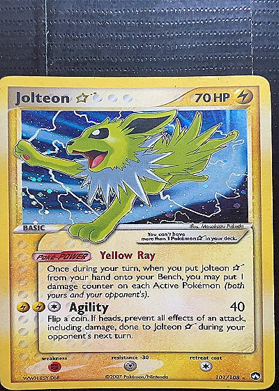 2007 Pokémon EX Power Keepers #101 Jolteon Gold Star — front