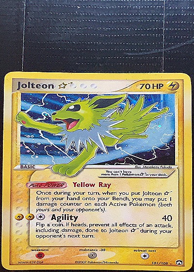 2007 Pokémon EX Power Keepers #101 Jolteon Gold Star — front