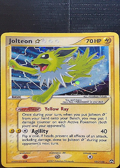 2007 Pokémon EX Power Keepers #101 Jolteon Gold Star — front