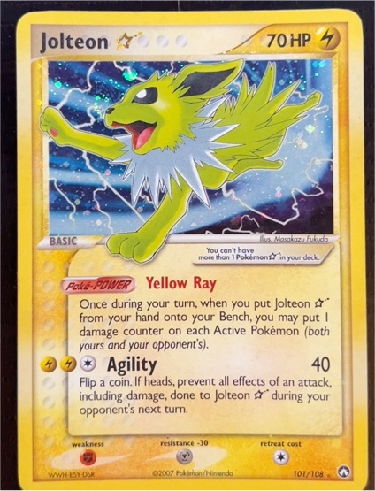 2007 Pokemon Gold Star #101 Jolteon — front