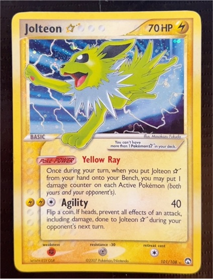 2007 Pokémon EX Power Keepers #101 Jolteon Gold Star — front