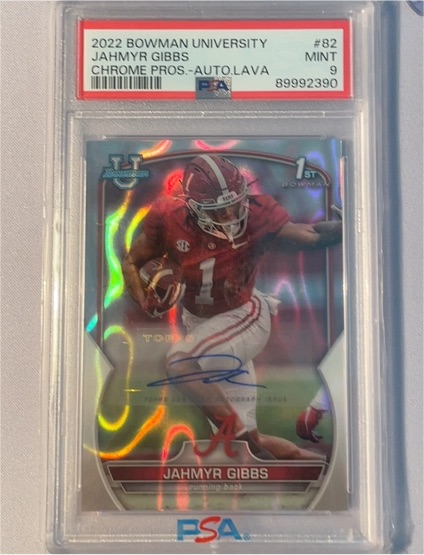 2022 Bowman University #82 Jahmyr Gibbs — front