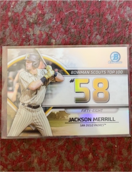 2023 Bowman Chrome Scouts Top 100 #BTP-58 Jackson Merrill — front